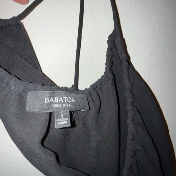 Black babaton silk camisole. Size small. - Picture 3 of 4